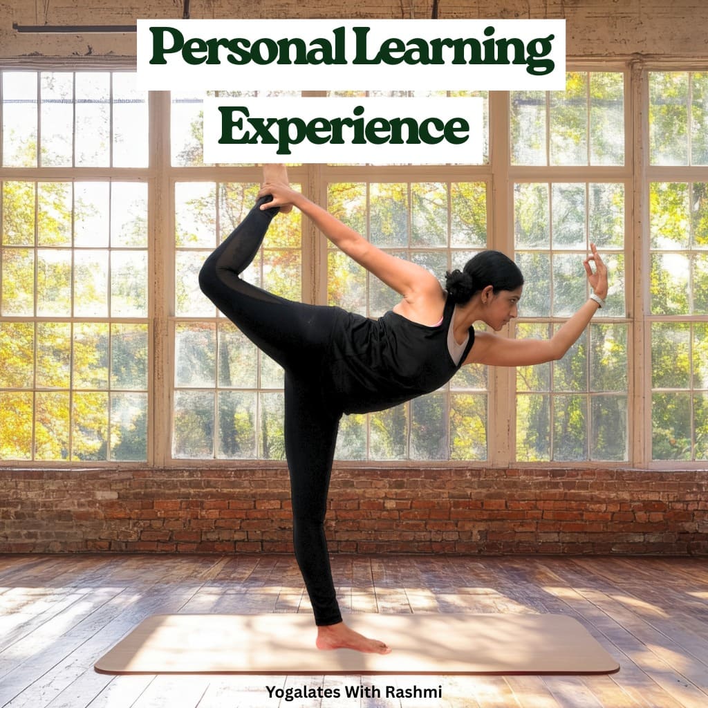 Busy professional practicing online Yogalates class at home