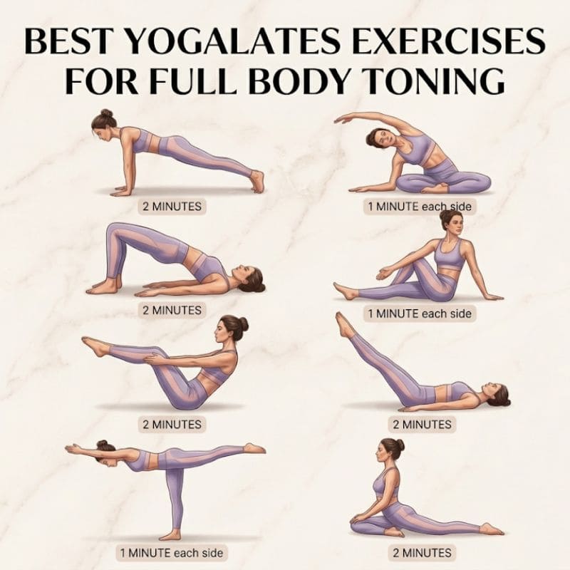 Best Yogalates exercises for full body toning at home for beginners
