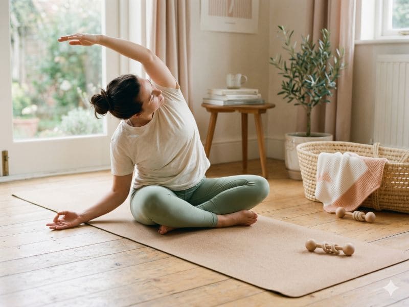 10 minute postpartum yoga routine at home