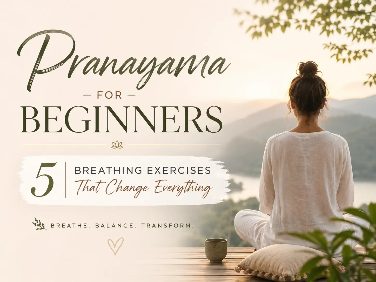 Beginner practicing pranayama breathing exercises to improve lung capacity, reduce stress, and enhance overall well-being